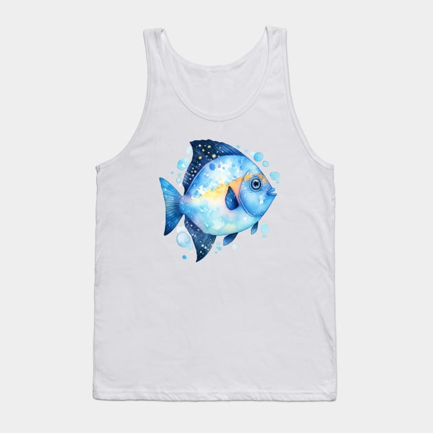 Little Blue Fishy Fish Tank Top by KeeganCreations